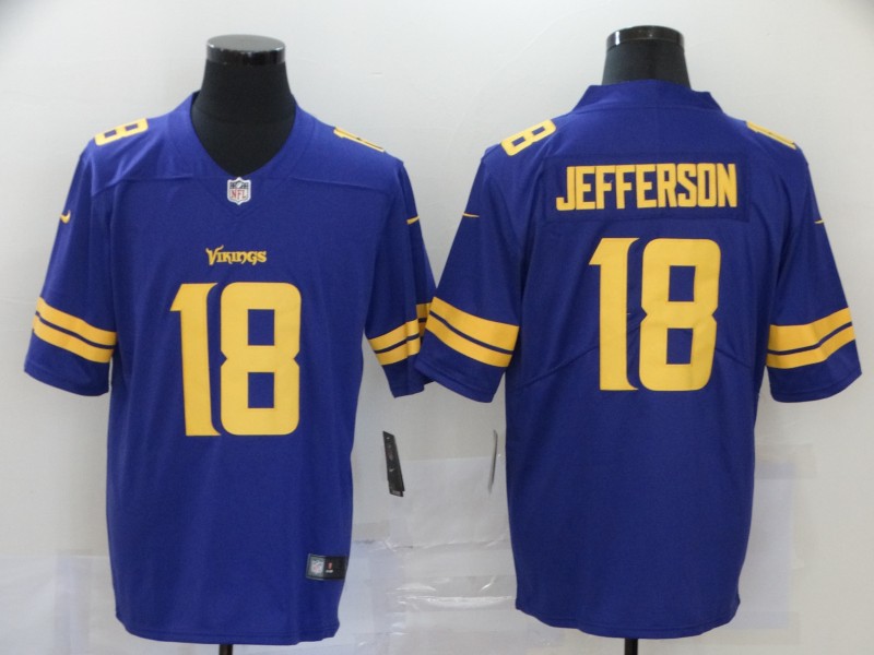 Men Minnesota Vikings #18 Jefferson Purple Nike Vapor Untouchable Stitched Limited NFL Jerseys->minnesota vikings->NFL Jersey